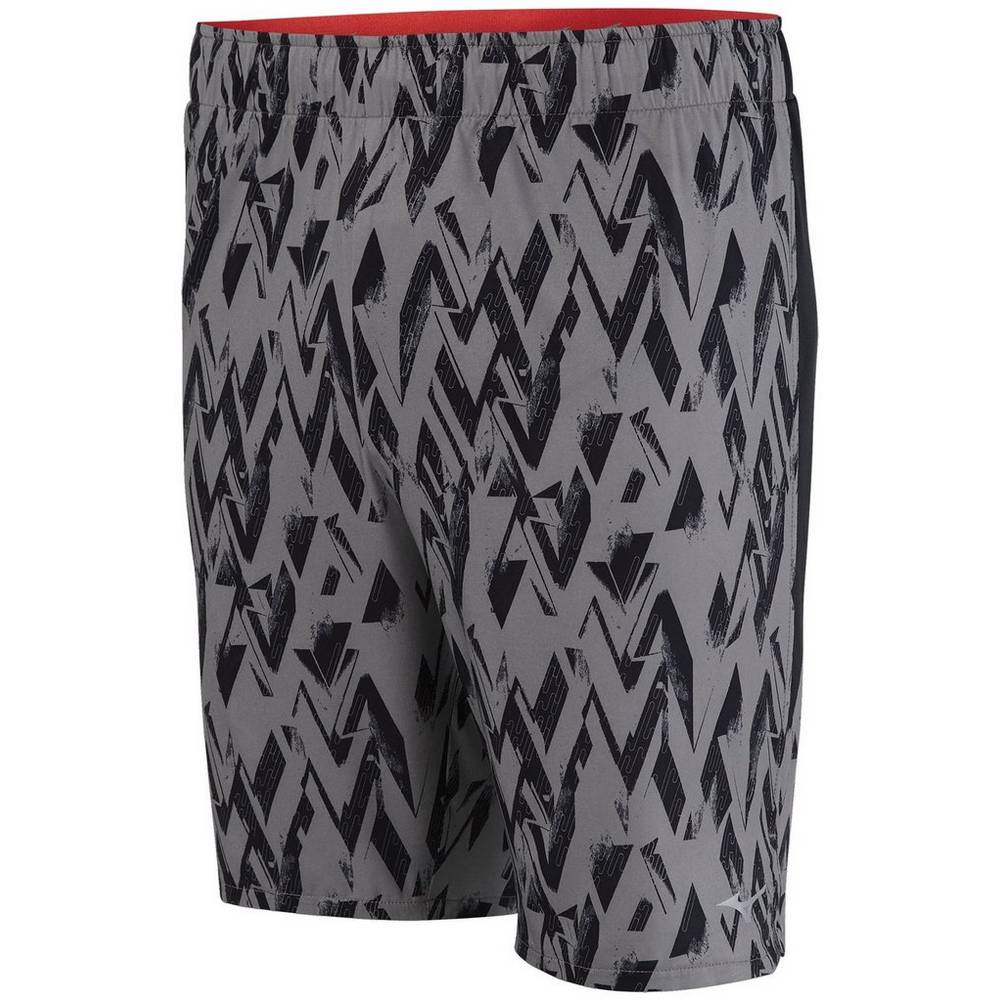 Panske Šortky Mizuno Alpha Printed 8.5" Bezecke Siva/Čierne Vypredaj ZEUP53978